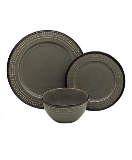 ΣΕΤ ΦΑΓΗΤΟΥ 18τμχ Fylliana 082 STONEWARE ΓΚΡΙ ΧΡΩΜΑ