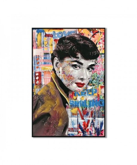 ΠΙΝΑΚΑΣ ΣΕ ΚΑΜΒΑ ΜΕ ΠΛΑΣΤΙΚΟ ΠΛΑΙΣΙΟ Audrey Hepburn 62x4x92cm