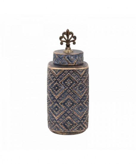 ΚΕΡΑΜΙΚΟ ΒΑΖΟ Fylliana ΓΚΡΙ ΜΠΡΟΝΖΕ 14.5x14.5x36εκ