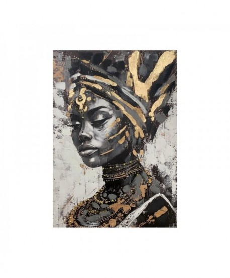 ΠΙΝΑΚΑΣ ΣΕ ΚΑΜΒΑ Fylliana African lady No2 37314 ΜΑΥΡΟ ΓΚΡΙ ΛΕΥΚΟ 70x3x100εκ
