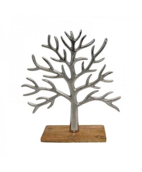 ΕΠΙΤΡΑΠΕΖΙΟ ΔΙΑΚΟΣΜΗΤΙΚΟ Fylliana Tree ΑΣΗΜΙ ΝΙΚΕΛ ΜΕ ΞΥΛΙΝΗ ΒΑΣΗ 30x7x32εκ