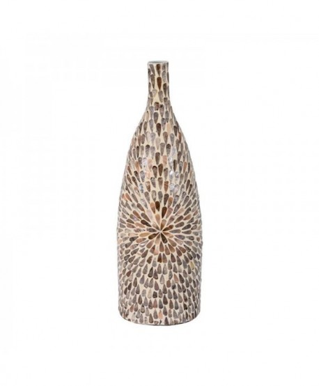 ΒΑΖΟ ΔΑΠΕΔΟΥ BAMBOO ΚΟΧΥΛΙ TEAR DROP Fylliana FL241 ΜΠΕΖ ΚΑΦΕ ΛΕΥΚΟ ΧΡΩΜΑ 20x62εκ