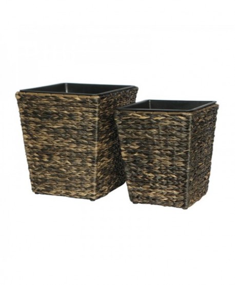 ΣΕΤ ΚΑΣΠΩ 2 ΤΕΜΑΧΙΑ POLY RATTAN  Fylliana FL21587  ΜΠΕΖ ΚΑΦΕ ΧΡΩΜΑ 36x40εκ  30x35εκ