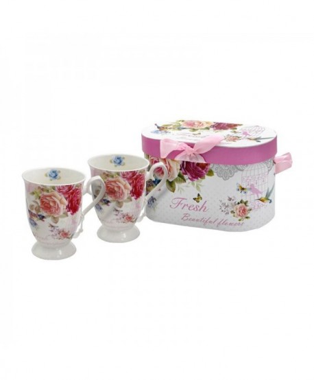 ΚΕΡΑΜΙΚΗ ΚΟΥΠΑ ΣΕΤ 2 ΤΕΜ ΣΕ ΚΟΥΤΙ Fylliana FL3066 FLORAL  12x11εκ