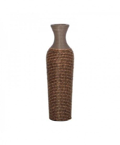 ΔΙΑΚΟΣΜΗΤΙΚΟ ΒΑΖΟ Fylliana FL310 PU RATTAN ΓΚΡΙ ΦΥΣΙΚΟ ΧΡΩΜΑ 70εκ