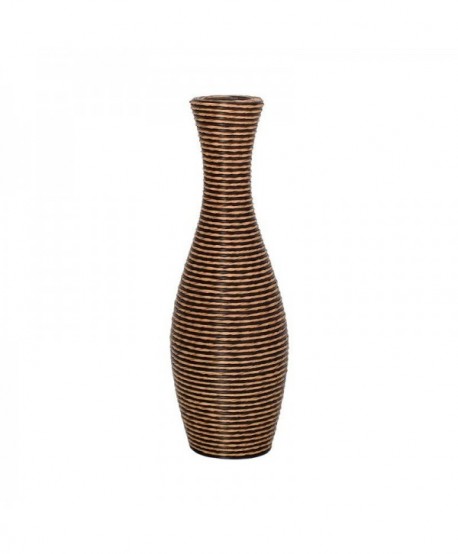 ΔΙΑΚΟΣΜΗΤΙΚΟ ΒΑΖΟ Fylliana FL639 PU RATTAN ΜΑΥΡΟ ΦΥΣΙΚΟ ΧΡΩΜΑ 70εκ