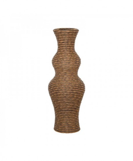 ΔΙΑΚΟΣΜΗΤΙΚΟ ΒΑΖΟ Fylliana FL378 PU RATTAN ΓΚΡΙ ΦΥΣΙΚΟ ΧΡΩΜΑ 60εκ