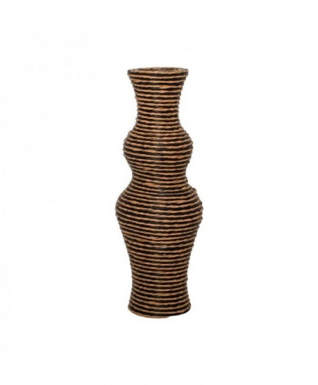 ΔΙΑΚΟΣΜΗΤΙΚΟ ΒΑΖΟ Fylliana FL378 PU RATTAN ΜΑΥΡΟ ΦΥΣΙΚΟ ΧΡΩΜΑ 60εκ