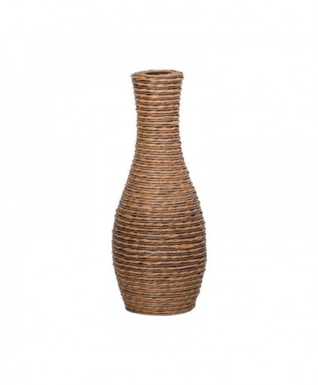 ΔΙΑΚΟΣΜΗΤΙΚΟ ΒΑΖΟ Fylliana FL528 PU RATTAN ΓΚΡΙ ΜΑΥΡΟ ΦΥΣΙΚΟ ΧΡΩΜΑ 50εκ