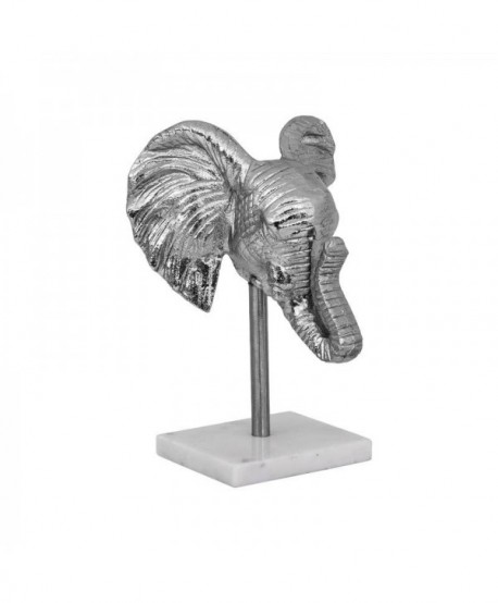 ΕΠΙΤΡΑΠΕΖΙΑ ΔΙΑΚΟΣΜΗΤΙΚΗ ΦΙΓΟΥΡΑ Fylliana Elephant Head ΝΙΚΕΛ ΧΡΩΜΑ 17x14x24εκ