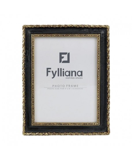 ΚΟΡΝΙΖΑ Fylliana FL0390 15x20 ΧΡΥΣΟ ΜΑΥΡΟ ΧΡΩΜΑ 21x2x26 εκ