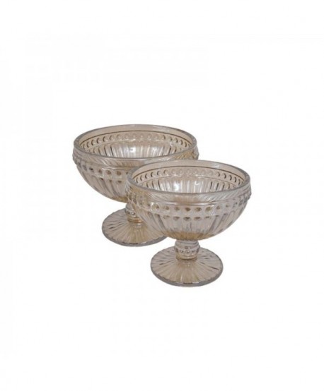 ΣΕΤ 6 ΤΜΧ ΓΥΑΛΙΝΟ ΜΠΩΛ ΠΑΓΩΤΟΥ Fylliana Stripe AMBER LUSTER